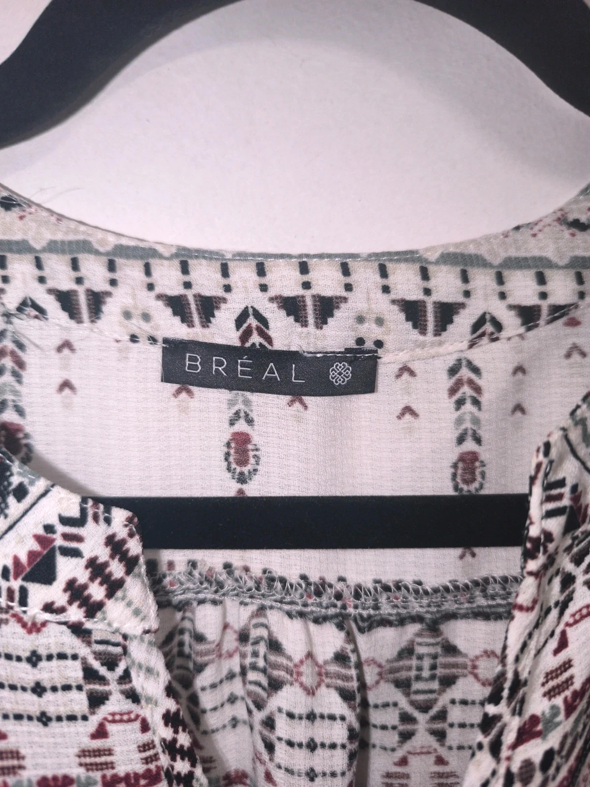 Blouse Bréal T40 met bohemien print, 3/4 mouwen, gesmokte taille – photo 3